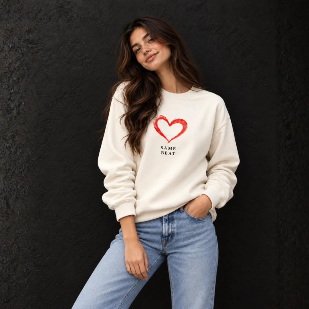 Same Heart Same Beat Matching Couple Sweatshirts