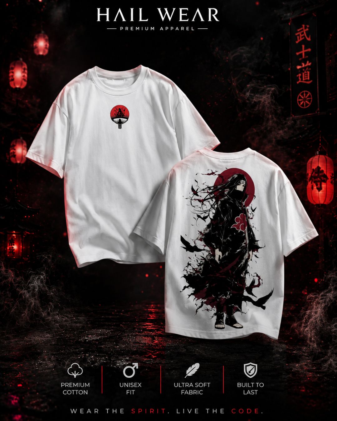 Itachi Uchiha Shadow Ink Graphic T-Shirt