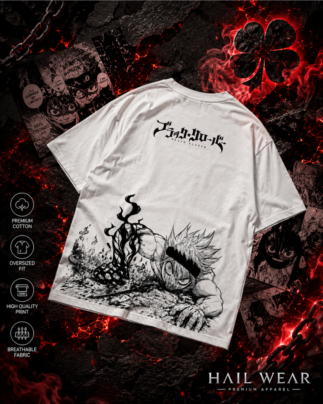 Black Asta Demon Form Oversized T-Shirt