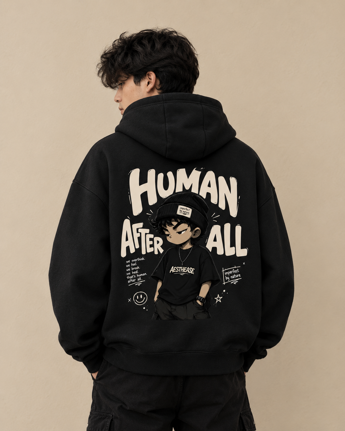 Imperfect by Nature Streetwear Black Hoodie