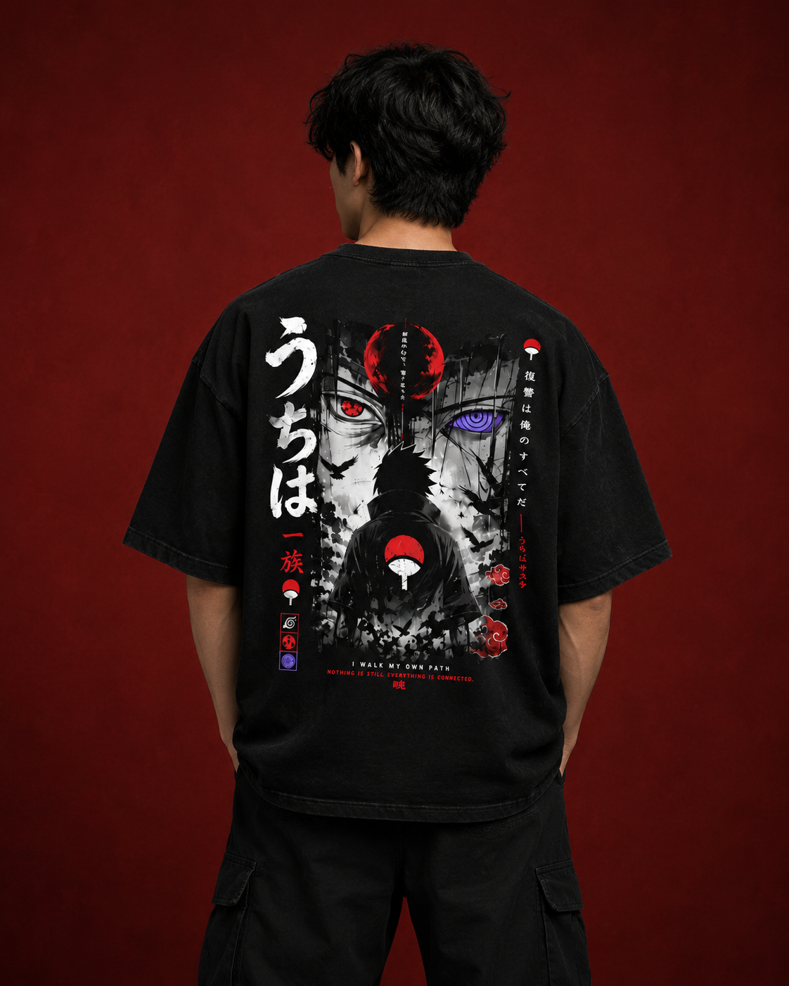 Uchiha Clan "Own Path" Oversized Streetwear T-Shirt