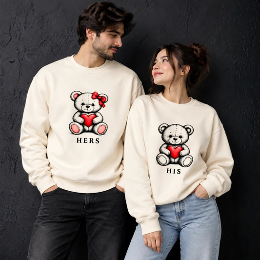 Teddy Bear His & Hers Matching Couple Sweatshirts