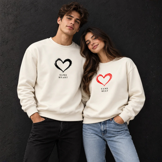 Same Heart Same Beat Matching Couple Sweatshirts