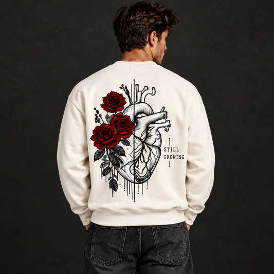 Still Growing Heart & Roses Graphic Sweatshirt
