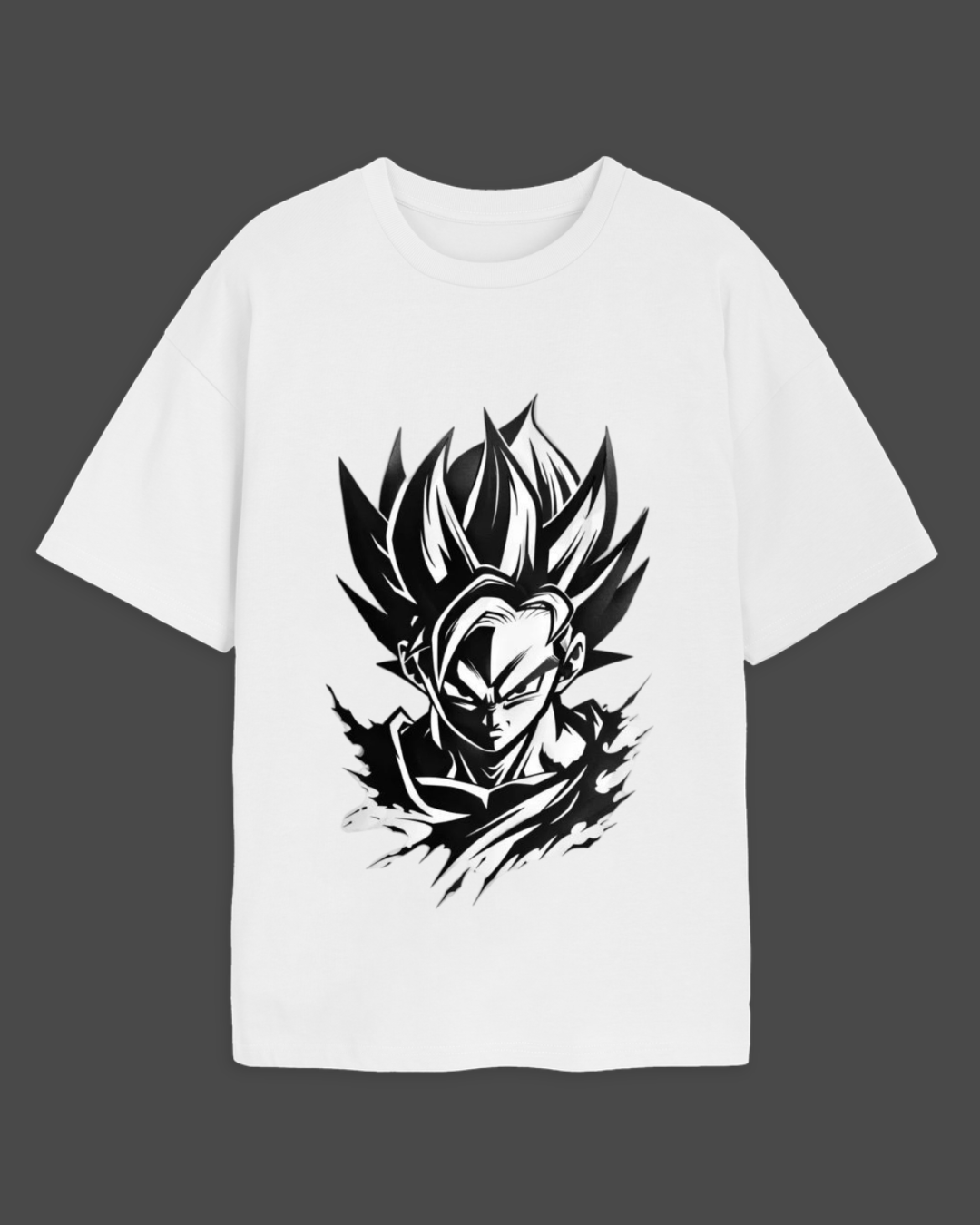 Super Saiyan Goku Ink Silhouette Oversized T-Shirt